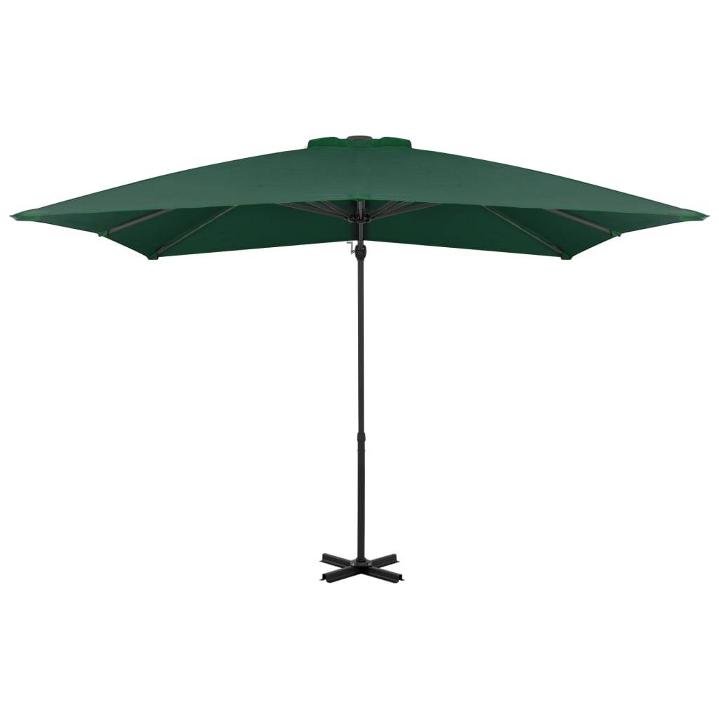 Helloshop26 - Parasol meuble de jardin en porte-à-faux et mât en aluminium 250 x 250 cm vert - Imagen 2