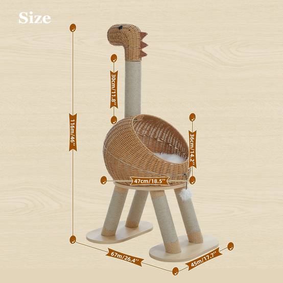 Arbre à Chat Moderne en Forme de Dinosaure 116 cm PAWZ Road - Image 6