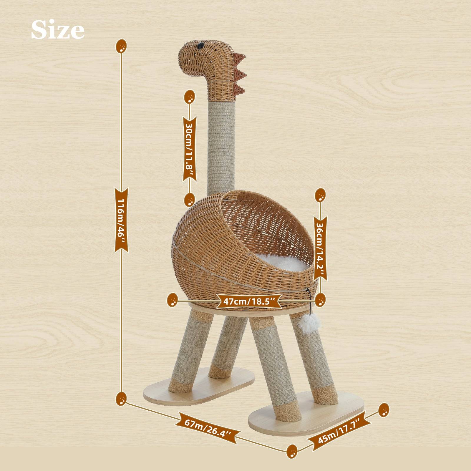 Arbre à Chat Moderne en Forme de Dinosaure 116 cm PAWZ Road - Image 6