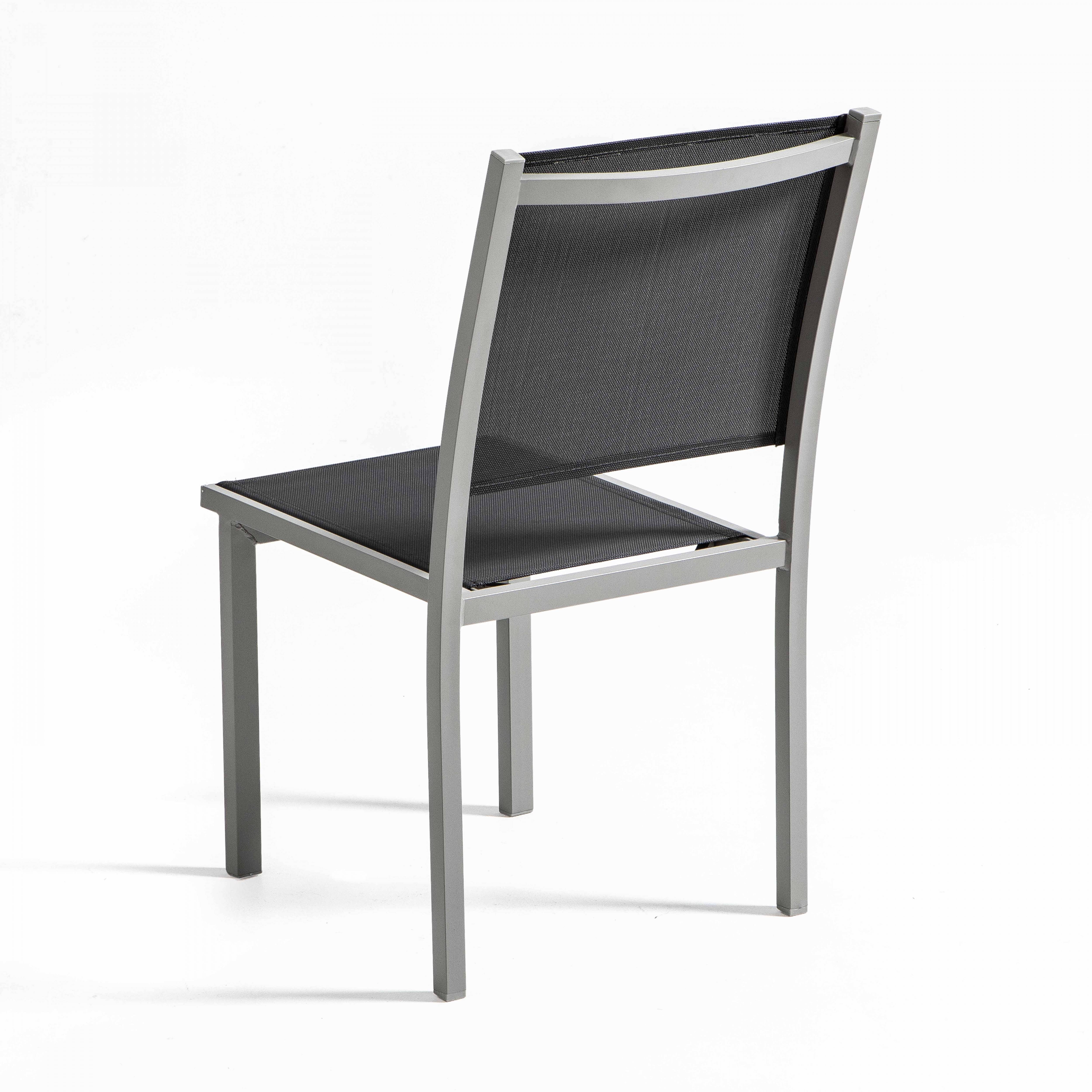 Oviala - Lot de 2 chaises de jardin en aluminium et textilène gris Ajaccio - Oviala - Imagen 3