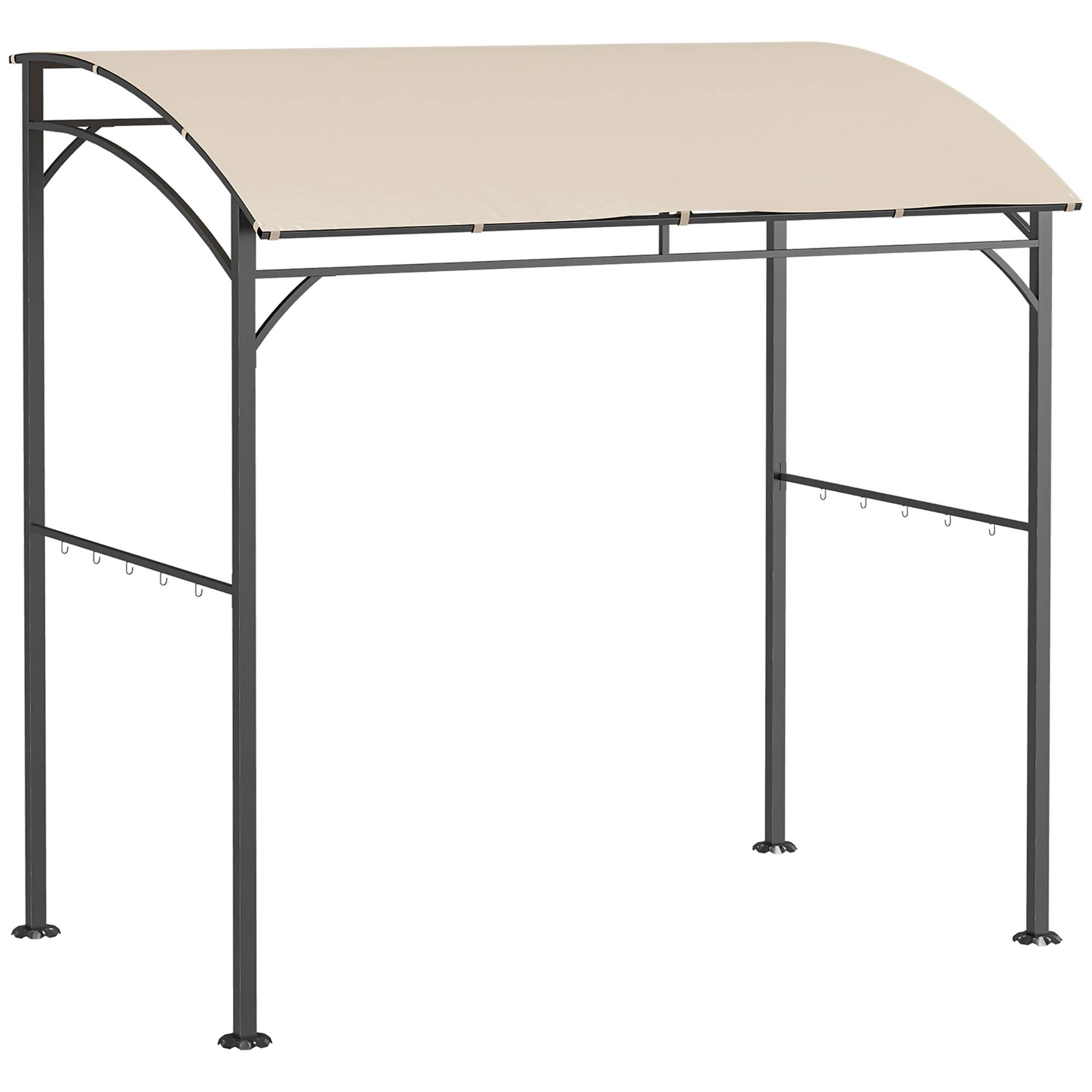 Outsunny - Abri pour Barbecue Crochets inclus - Cadre en Métal - pour Terrasse, Jardin, Cour - Beige - Outsunny