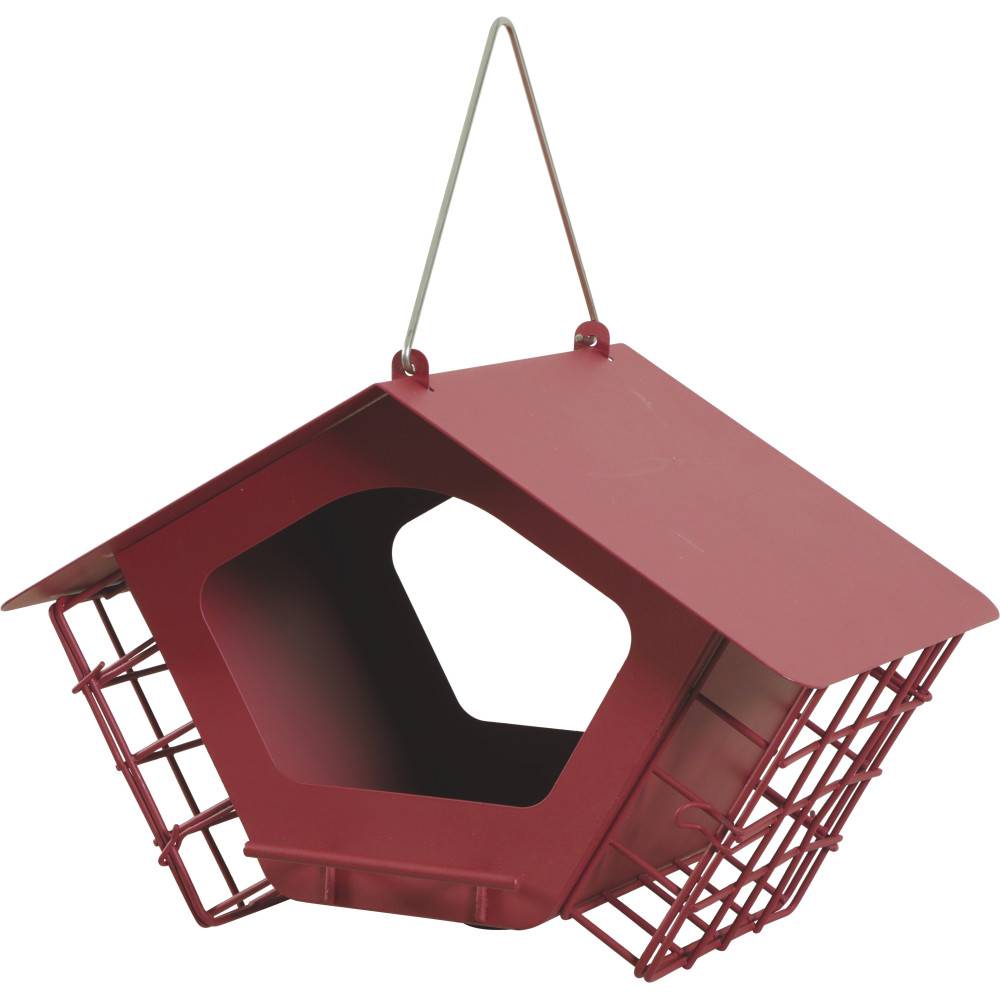 Zolux - Comedero Cabaña dúo XL rojo para semillas y bloques de grasa para pájaros - Imagen 2