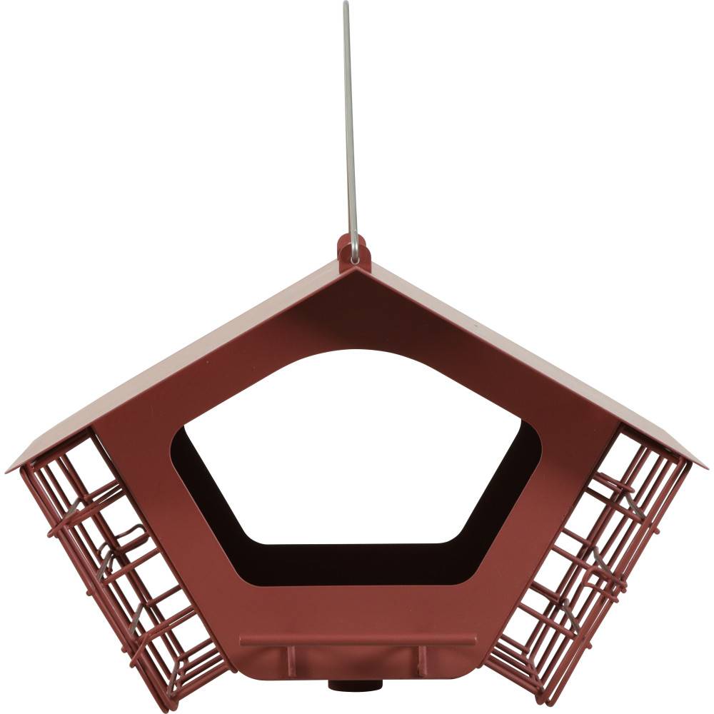 Zolux - Comedero Cabaña dúo XL rojo para semillas y bloques de grasa para pájaros - Imagen 4