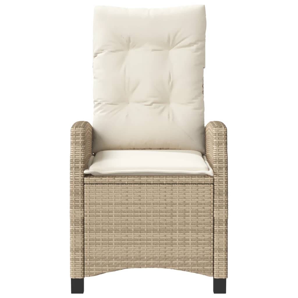 Fauteuil de Jardin Relax Résine Tressée Dossier Inclinable pour Balcon Terrasse Beige – ComfortXL Outdoor Living - Image 4