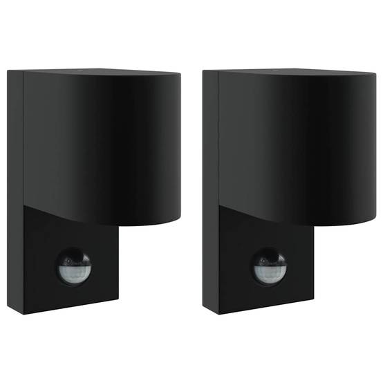 2pcs Appliques murales extérieures - Lampes murales extérieures Noir 12 x 7 x 15 cm g23 - Image 1