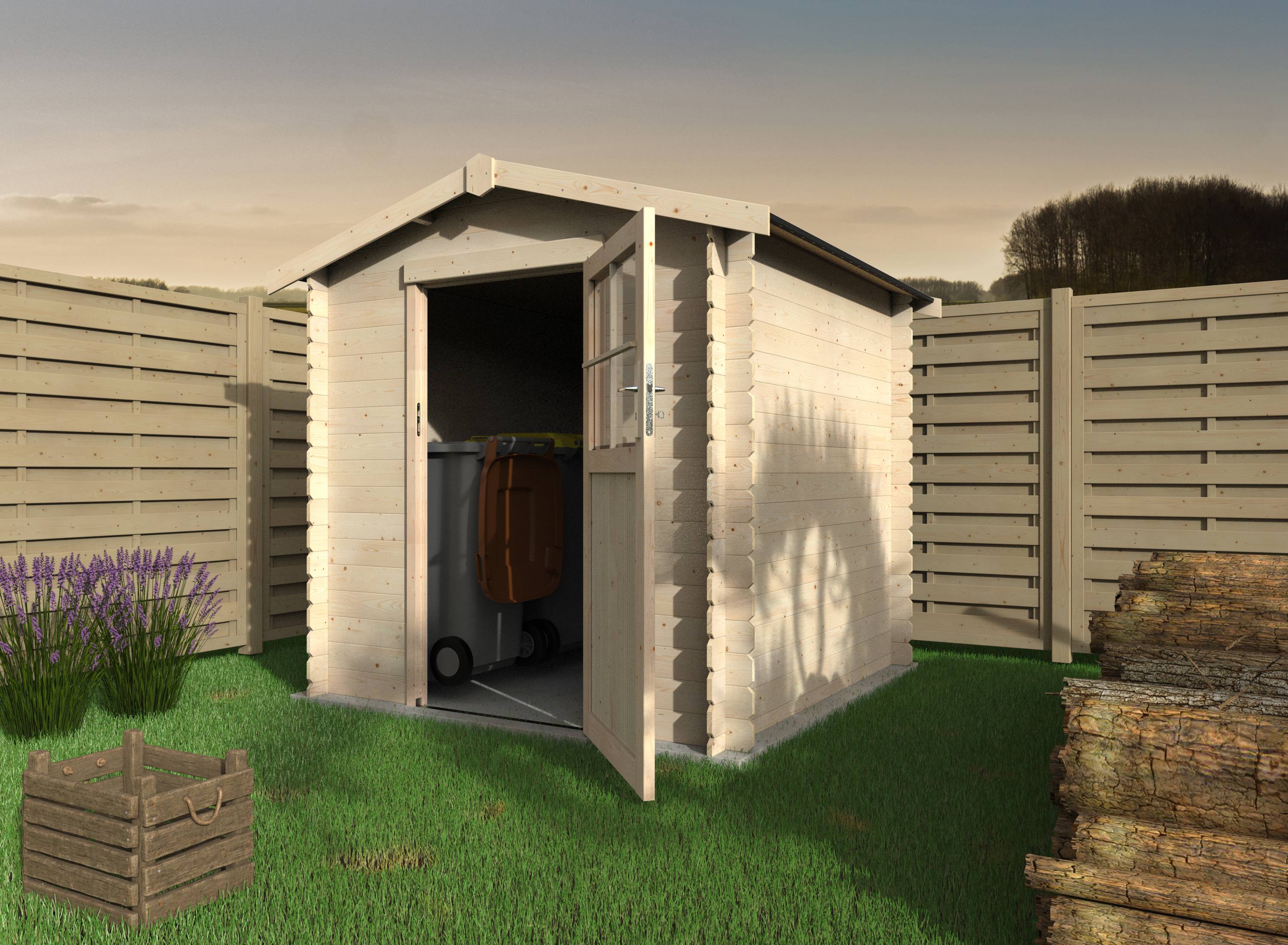 Decor et Jardin - ABRI DE JARDIN BOIS HAYA - 3,42 m² - Ep : 19 mm - 2,10x2,10 - couleur naturel - Décor et Jardin - Imagen 2