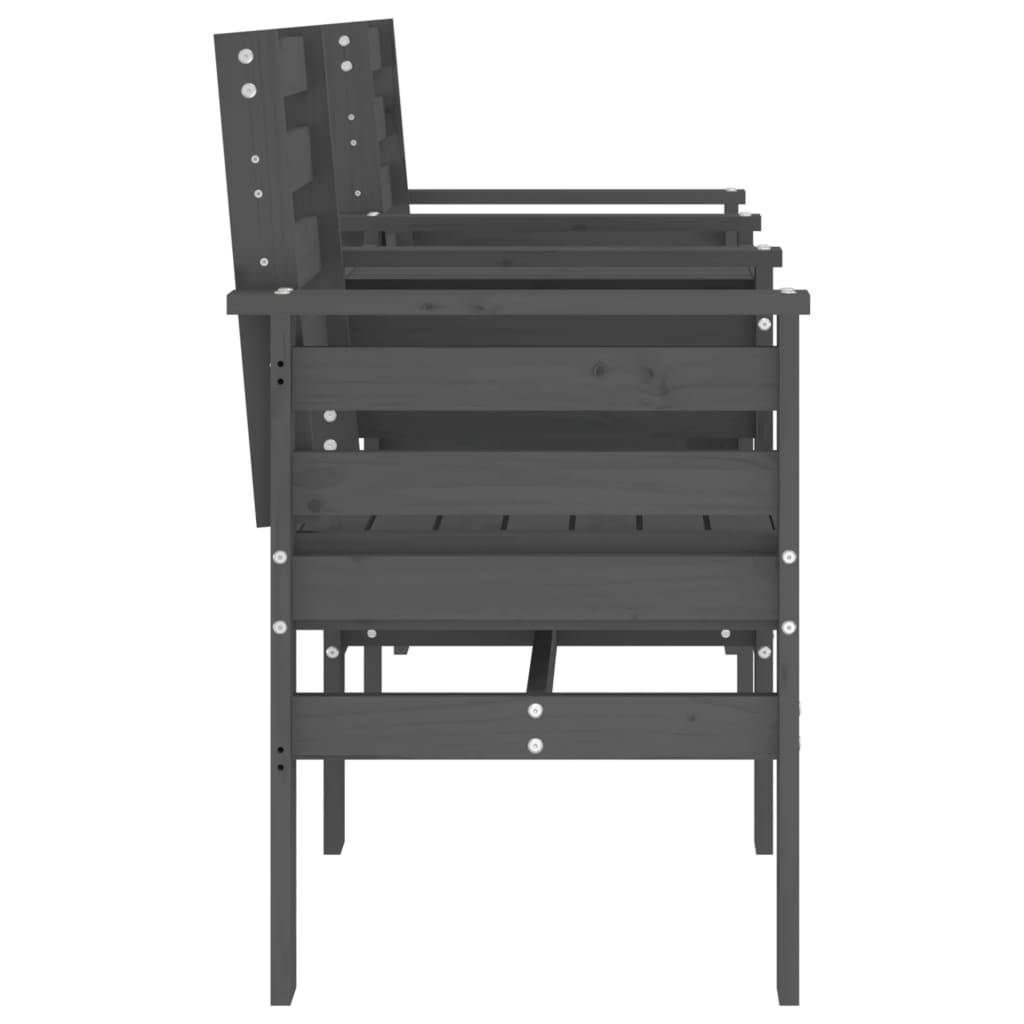 Maison Chic - Banc de jardin - Banc d'extérieur - Banquette avec table 2 places gris bois massif de pin-JU13947 - Imagen 4