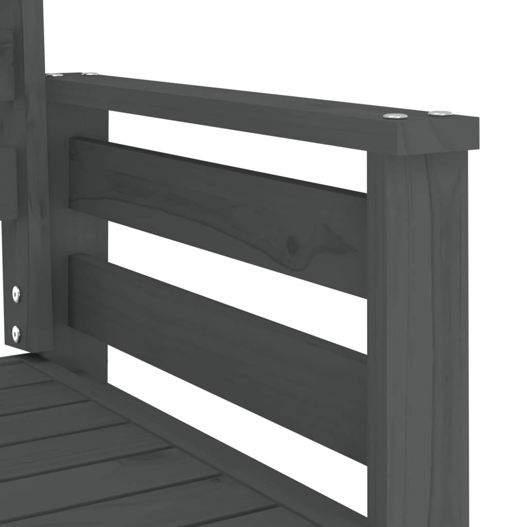 Maison Chic - Banc de jardin - Banc d'extérieur - Banquette avec table 2 places gris bois massif de pin-JU13947 - Imagen 6