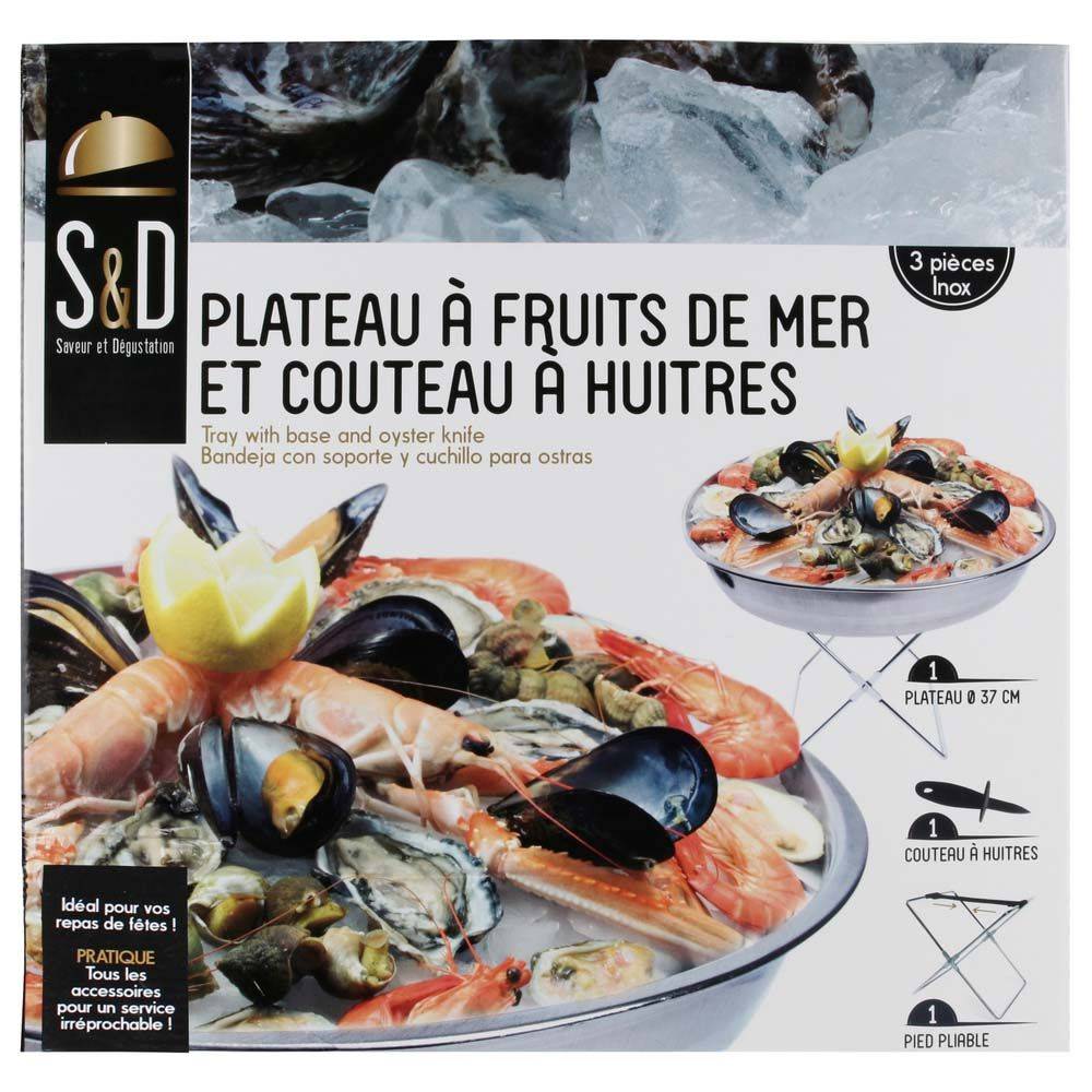 Saveur Et Degustation - Plateau avec support et couteau à huitres Saveur Et Degustation - Imagen 2