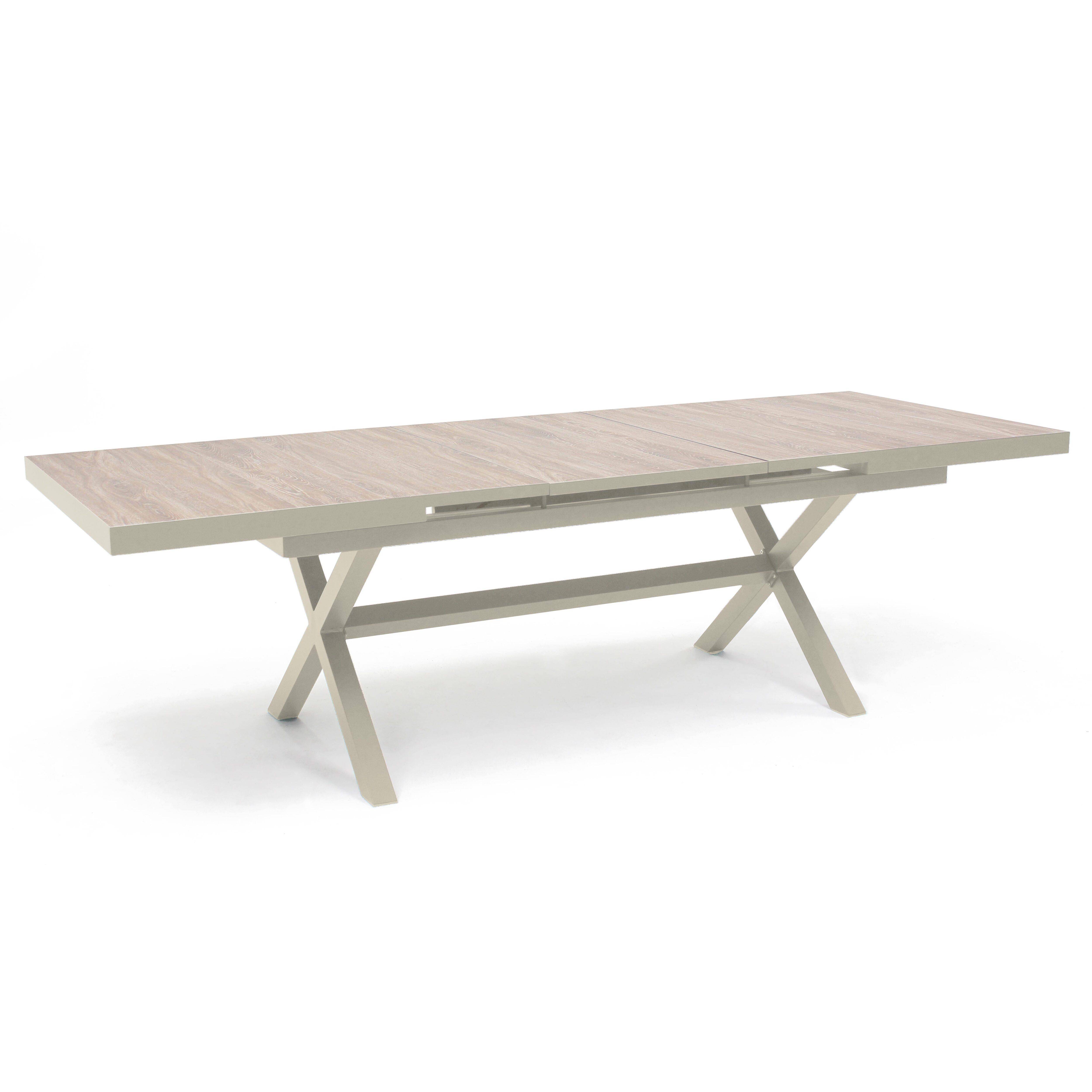 Oviala - Table de jardin extensible en aluminium et céramique 10 places crème Tivoli - Oviala