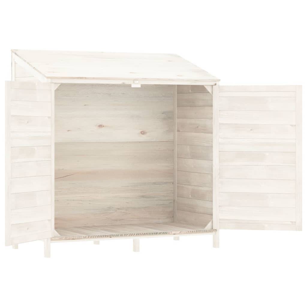 Abri de jardin 0.53m² - Cabane de jardin - Remise de jardin Blanc 102x52x112 cm Bois de sapin solide MAISON CHIC - Image 4