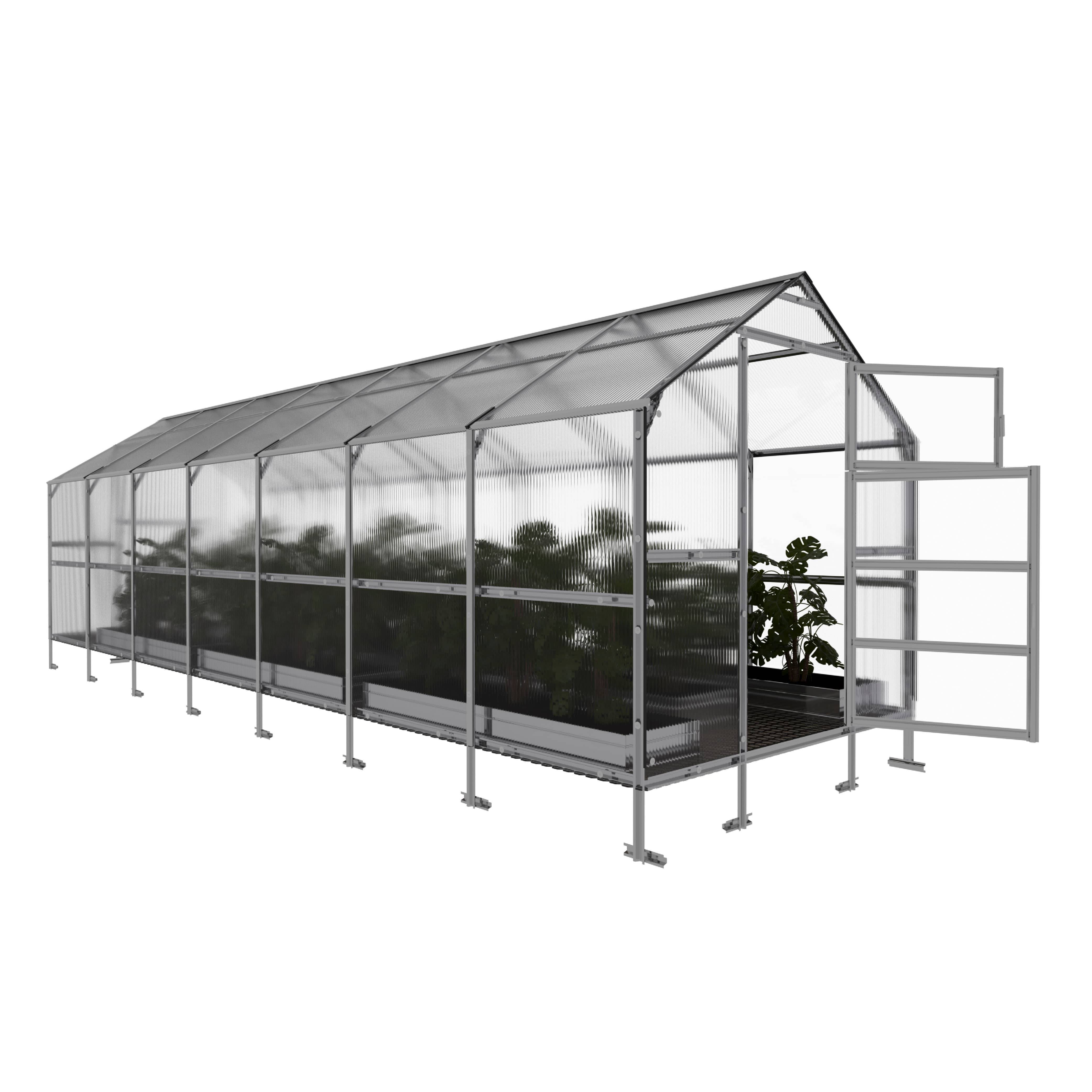 KLASIKA GREENHOUSES - Serre KLASIKA BERNARD 2,35 x 7 m (16,45 m²), 6 mm avec revêtement en polycarbonate - Image 5
