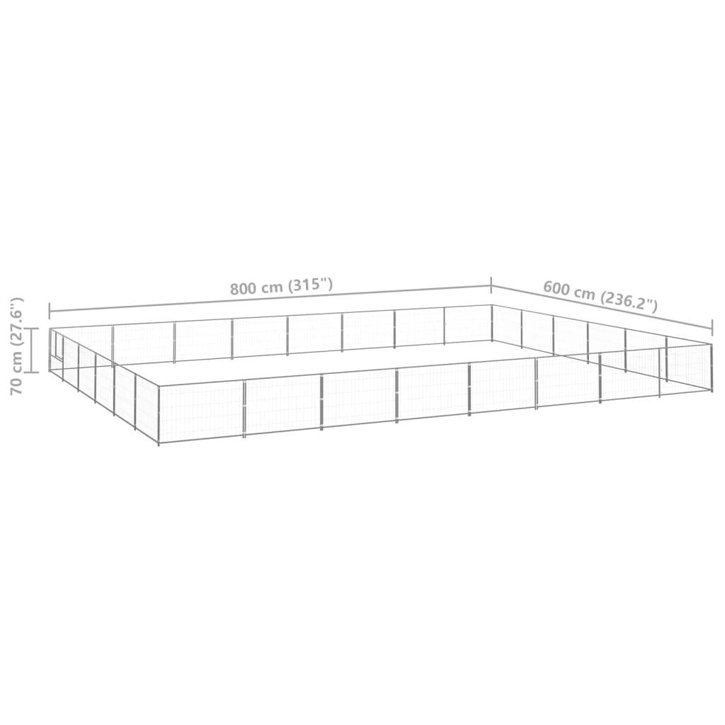 Vidaxl - Chenil Argenté 48 m² Acier vidaXL 3082176 - Imagen 3