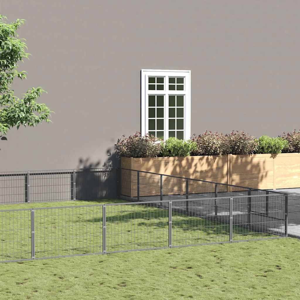 Vidaxl - Chenil Argenté 48 m² Acier vidaXL 3082176 - Imagen 1