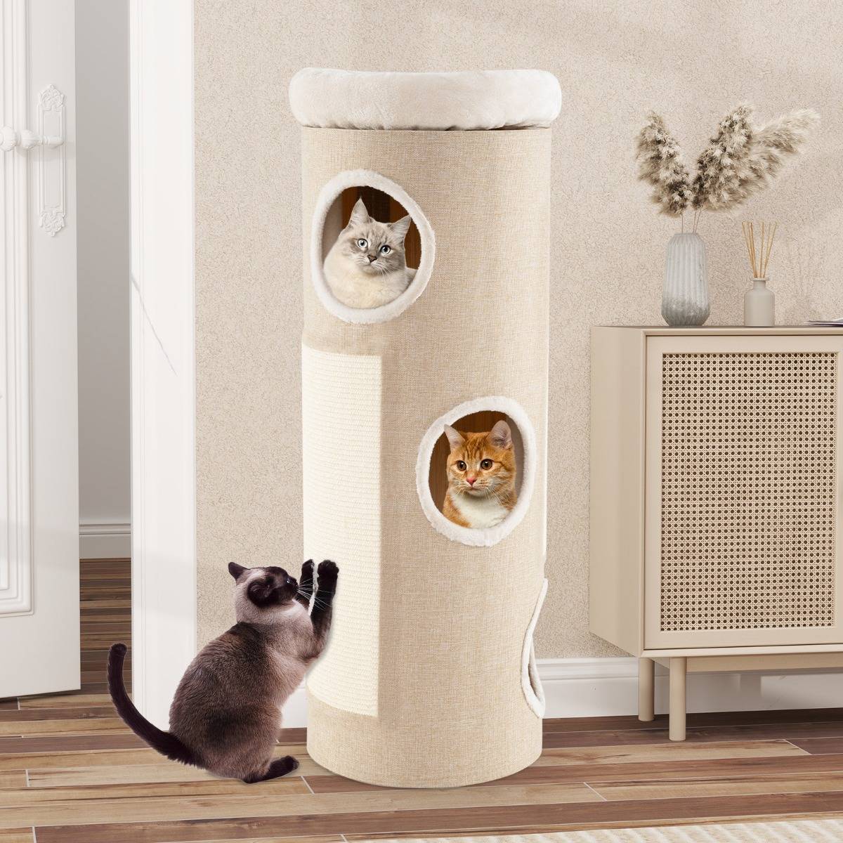 Maison Chic - Arbre à Chat à 4 Niveaux Niche Surélevée avec Lit Amovible Tour dIntérieur pour Chat - Image 2