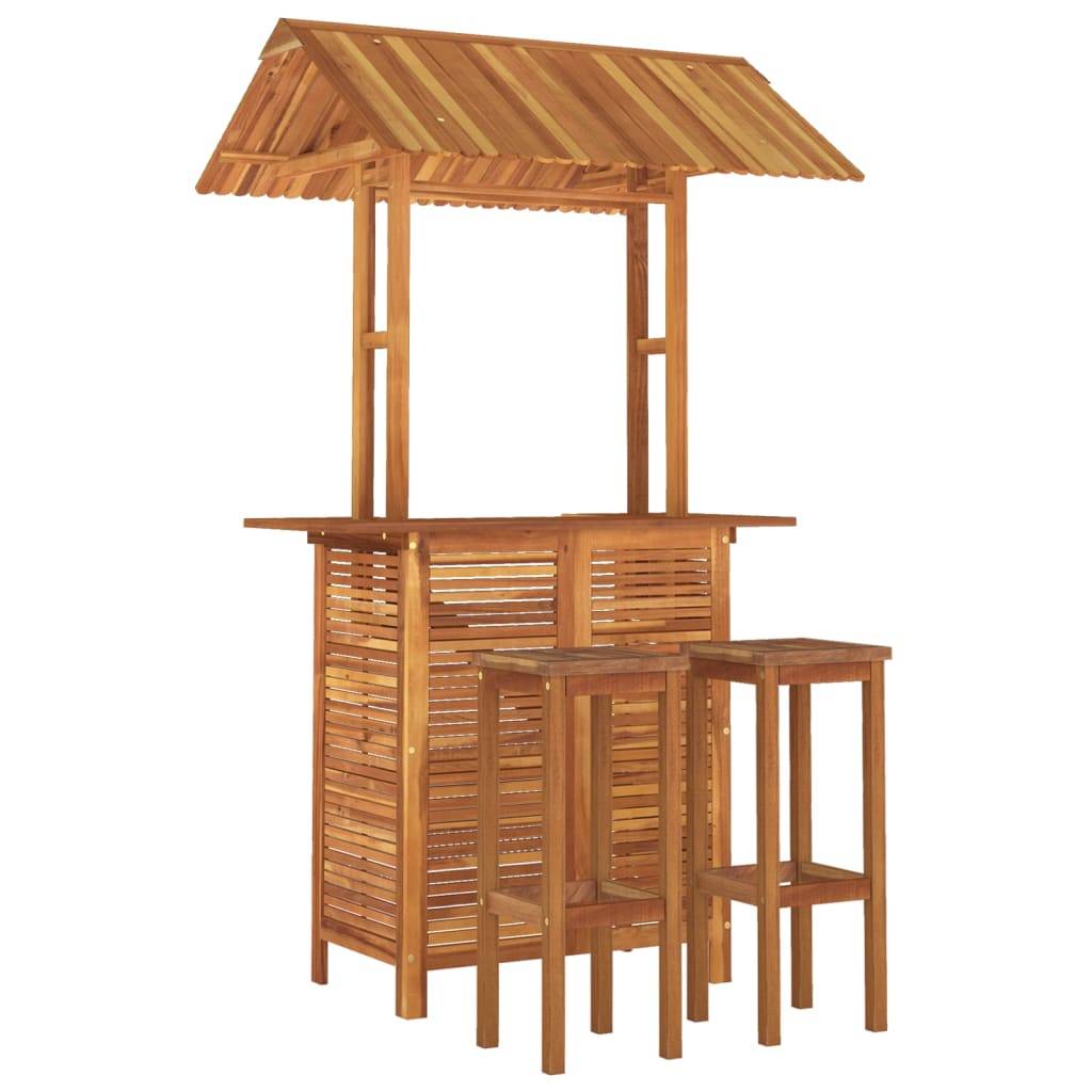 Helloshop26 - Ensemble de bar de jardin 3 pièces bois d'acacia solide - Imagen 1
