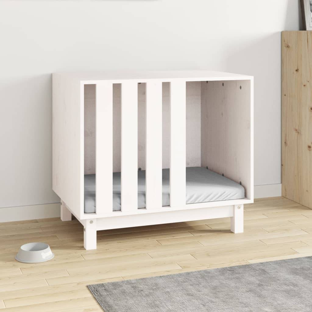 Vidaxl - Niche pour chien Blanc 70x50x62 cm Bois de pin massif vidaXL 822482 - Imagen 4