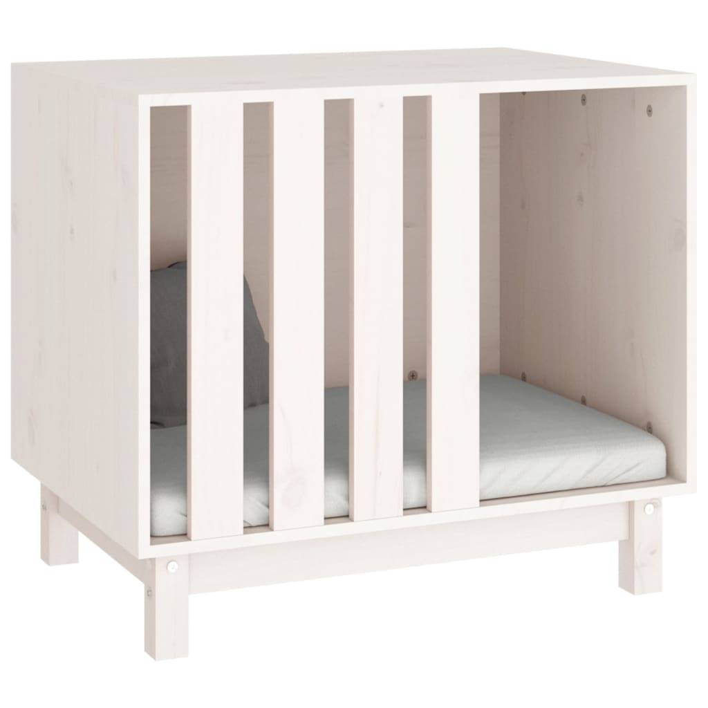 Vidaxl - Niche pour chien Blanc 70x50x62 cm Bois de pin massif vidaXL 822482 - Imagen 7