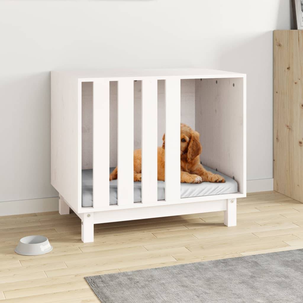 Vidaxl - Niche pour chien Blanc 70x50x62 cm Bois de pin massif vidaXL 822482 - Imagen 1