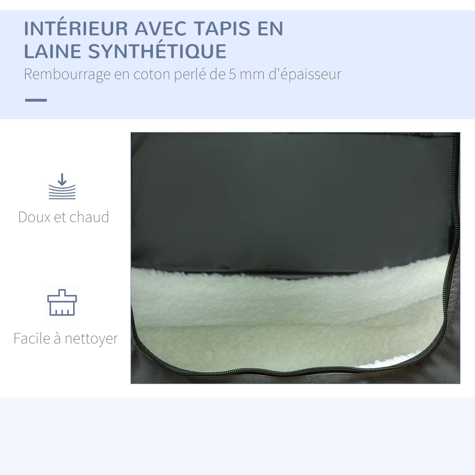 Sac Transport Animal Oxford Voyages Confortables Pliable Respirant 60x42x42cm Gris Noir - ComfortXL Outdoor Living - Image 7