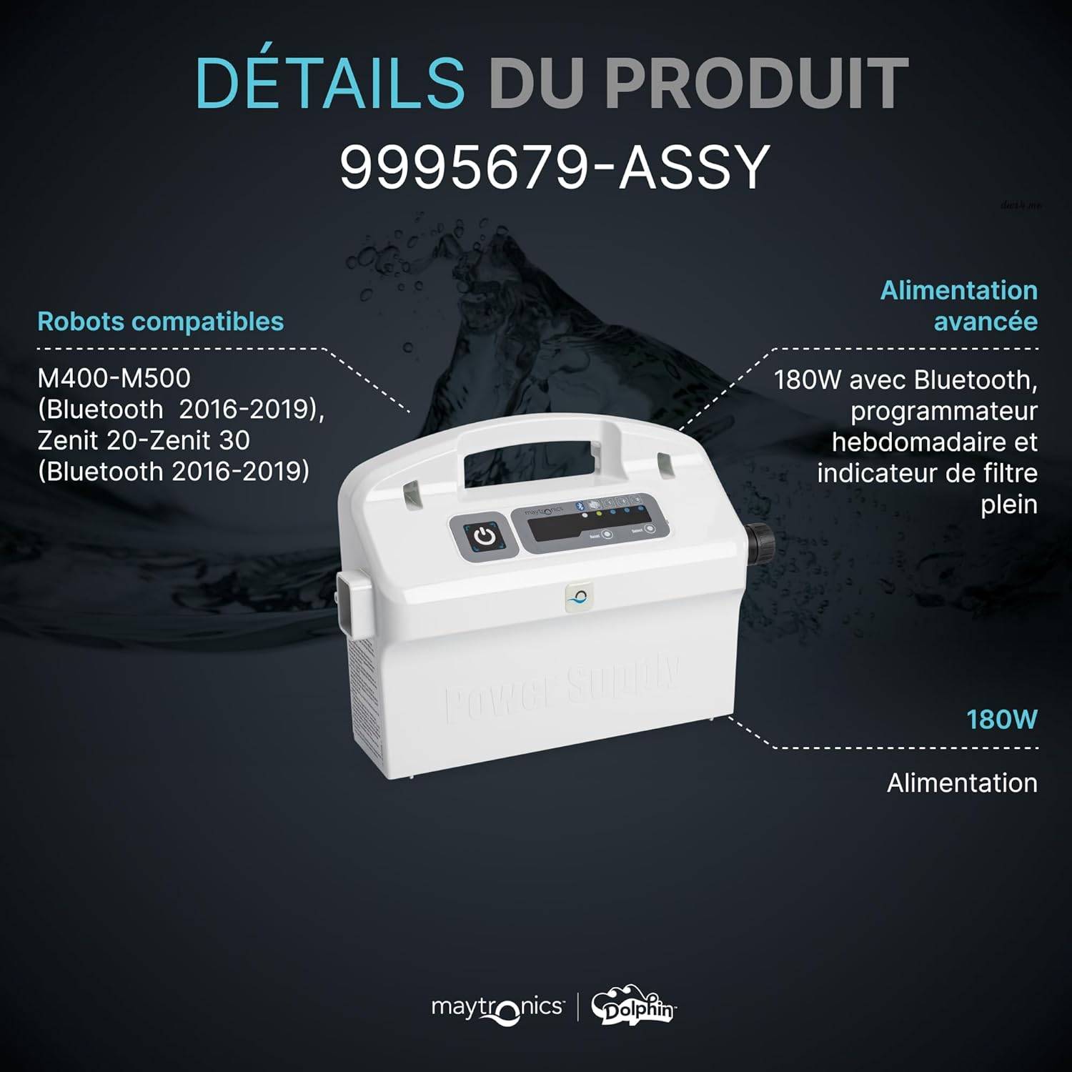 Dolphin - Alimentation dyn wt + bluetooth pour robot dolphin (voir liste) 9995679-ASSY Dolphin - Imagen 3