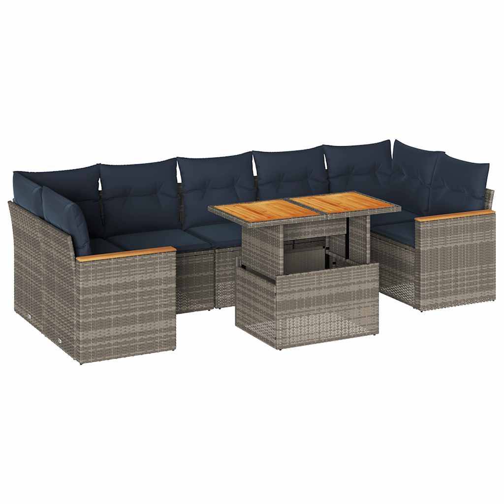 ComfortXL - Salon de jardin modulable 8 pcs résine tressée avec table ajustable et rangement Gris – ComfortXL Outdoor Living - Image 2
