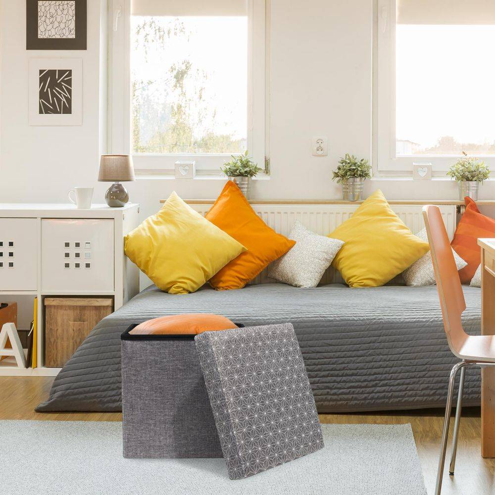 The Concept Factory - Coffre rangement pouf tissu - Imagen 2