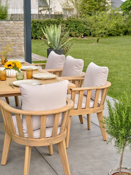 Ensemble repas de jardin LISO 8 places - ACACIA - REMARQUABLE - Image 3