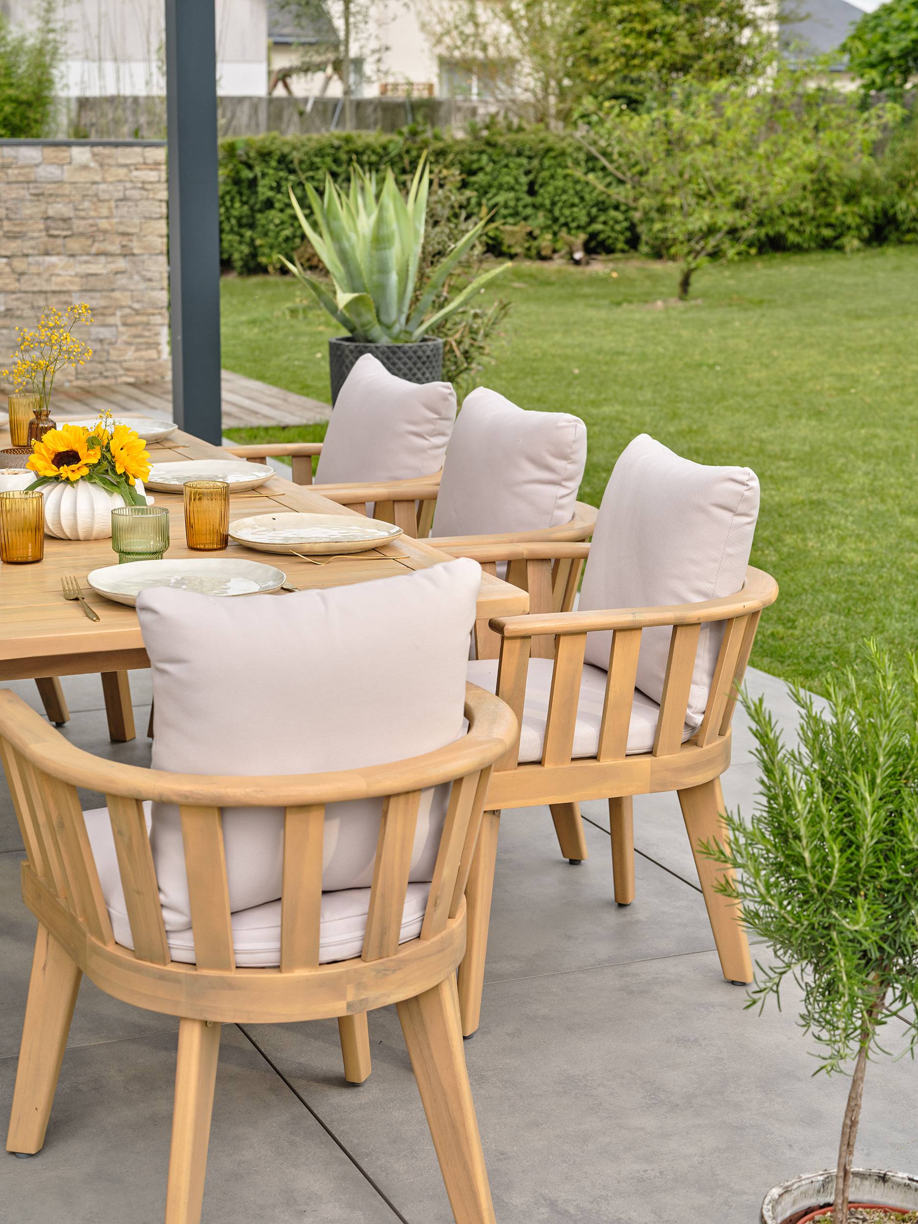 Ensemble repas de jardin LISO 8 places - ACACIA - REMARQUABLE - Image 3