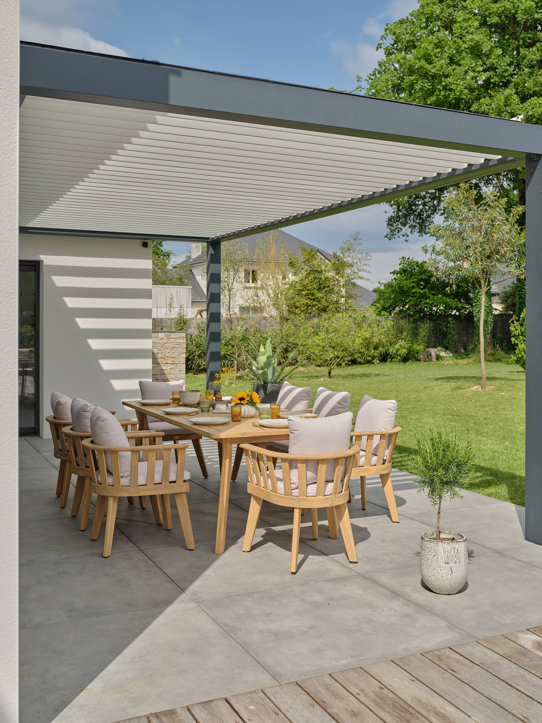 Ensemble repas de jardin LISO 8 places - ACACIA - REMARQUABLE - Image 2
