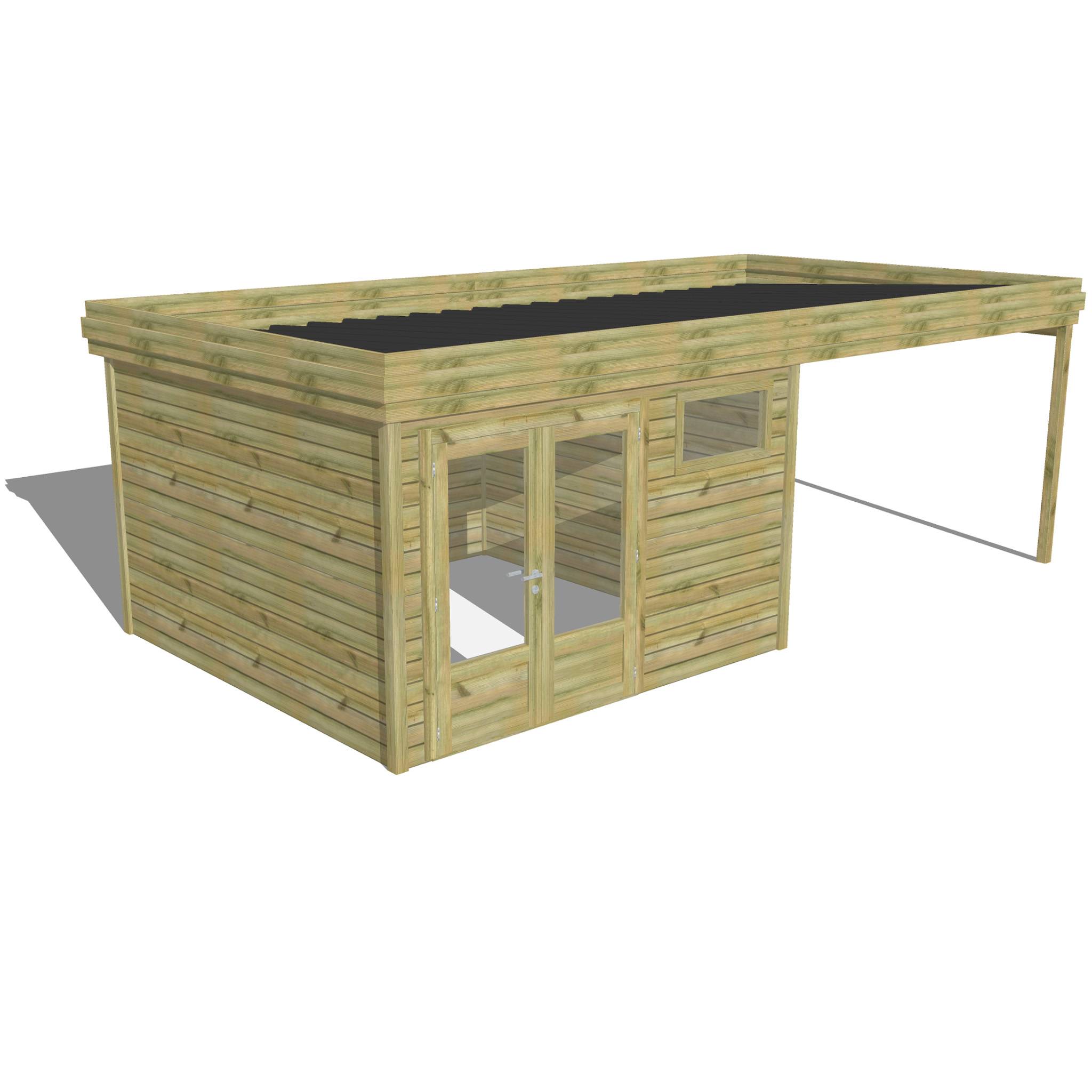 Abri Français - ABRI DE JARDIN bois Pin traité autoclave 27mm - 6,94x3,44m / 24m2 - Bac acier - Abri Français - Image 1