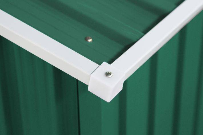 Helloshop26 - Abri de jardin en métal cabane de rangement à outils porte double coulissantes 213 x 127 x 185 cm vert et blanc - Imagen 3