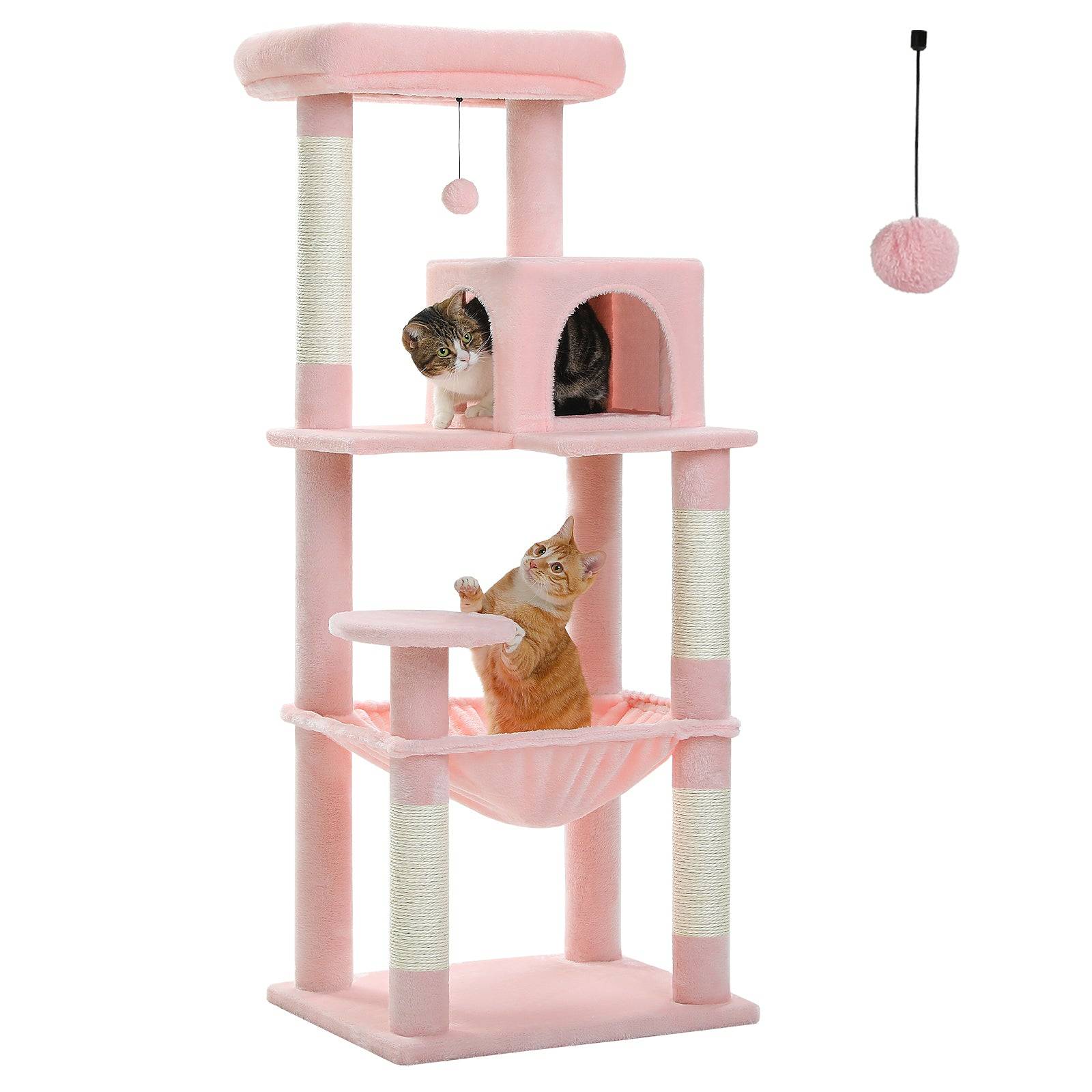 Arbre à Chat 143 cm avec Hamac et Maison Gris Foncé L PAWZ Road - Image 6