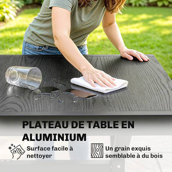 Table de jardin extensible aluminium gris anthracite 214 x 85 x 73 cm - PANGIVO - Image 7