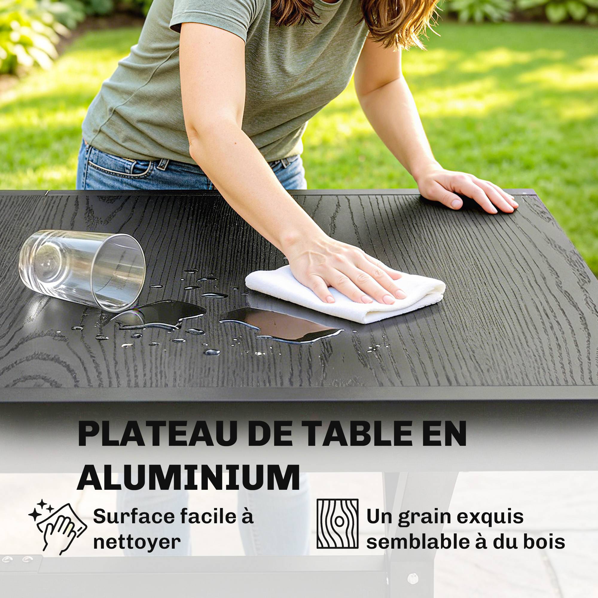 Table de jardin extensible aluminium gris anthracite 214 x 85 x 73 cm - PANGIVO - Image 7