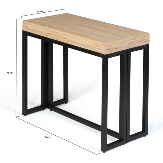 Table console extensible TORONTO 14 personnes 300 cm design industriel - Image 5
