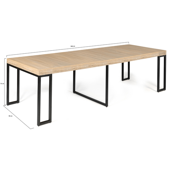 Table console extensible TORONTO 14 personnes 300 cm design industriel - Image 6