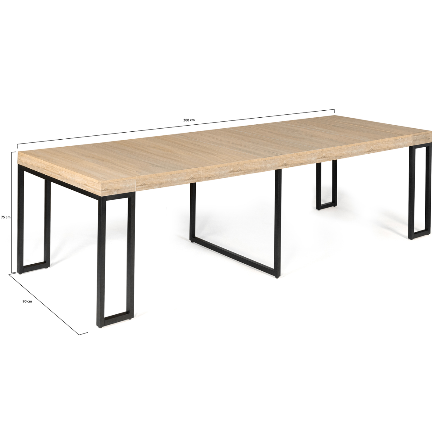 Table console extensible TORONTO 14 personnes 300 cm design industriel - Image 6