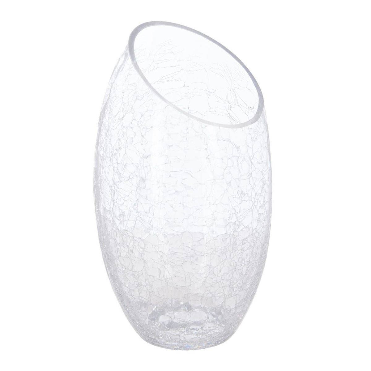 Vase en Verre "Craquelé" 23cm Transparent - Image 1