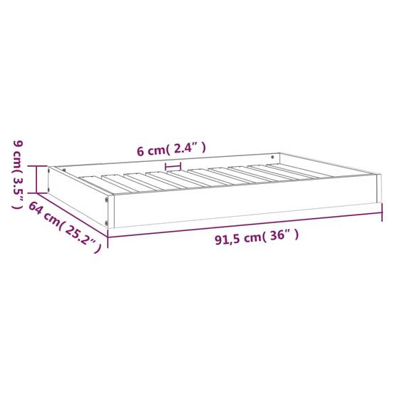 ComfortXL - Grand Lit pour Chien Bois de Pin Massif Cadre de Couchage Design Blanc 91,5x64 cm - ComfortXL Pet Living - Image 8