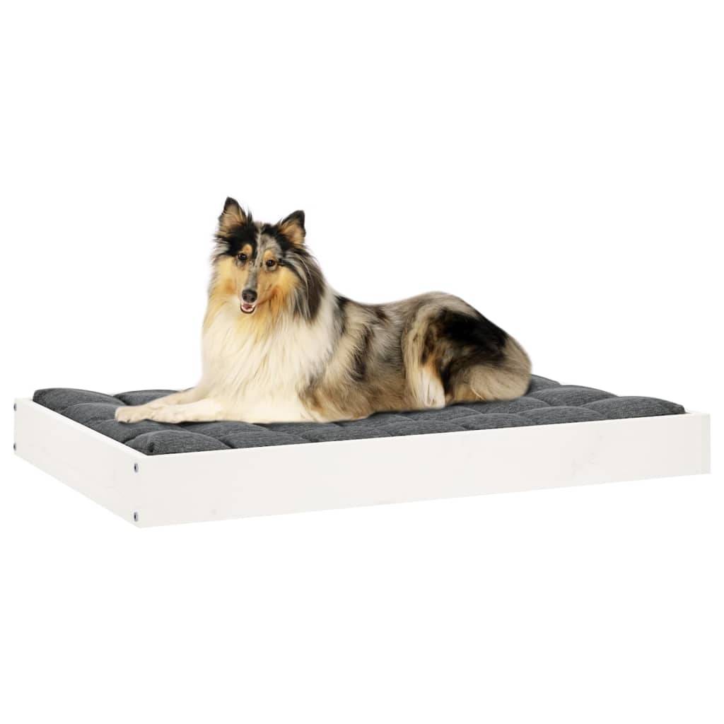 ComfortXL - Grand Lit pour Chien Bois de Pin Massif Cadre de Couchage Design Blanc 91,5x64 cm - ComfortXL Pet Living - Image 6