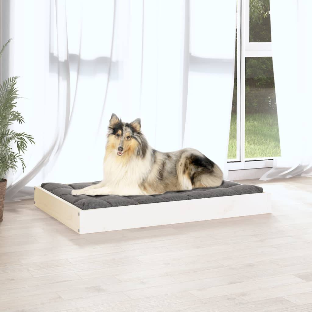 ComfortXL - Grand Lit pour Chien Bois de Pin Massif Cadre de Couchage Design Blanc 91,5x64 cm - ComfortXL Pet Living - Image 5