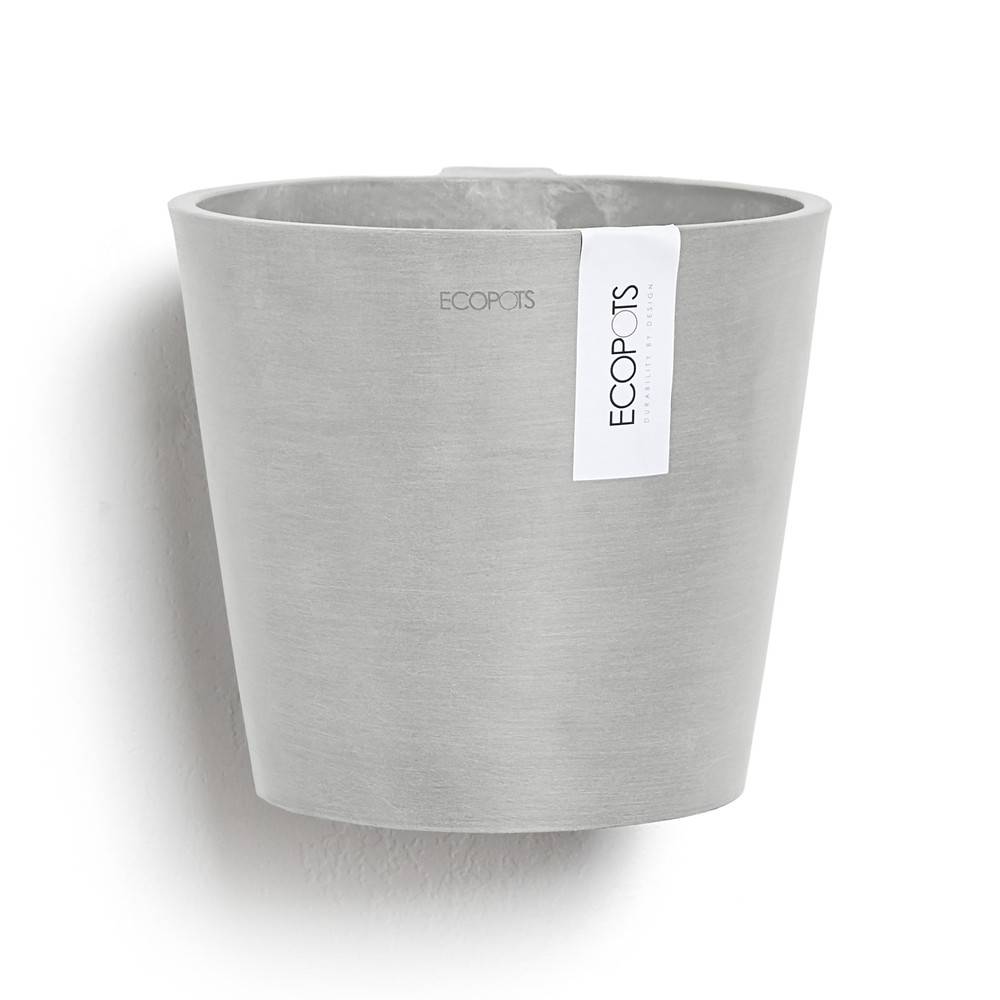 Ecopots - Pot suspension mural Amsterdam Wall Blanc Gris - Ø 20 x H. 17,5 cm - 4 L ECOPOTS - Imagen 1