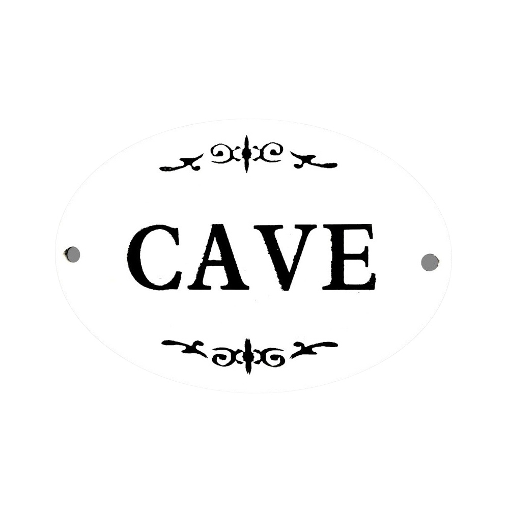 Plaque de porte décorative vintage cave fer blanc noir 10.5 x 8 cm Chemin de campagne - Imagen 1