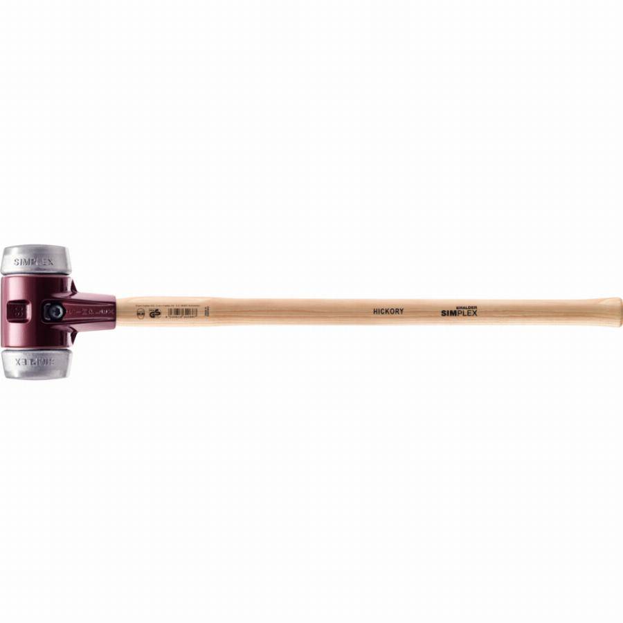 Marteau de frappeur HALDER SIMPLEX Métal doux avec boîtier en fonte malléable, manche en bois hickory de haute qualité - D=80 mm - 3009.081