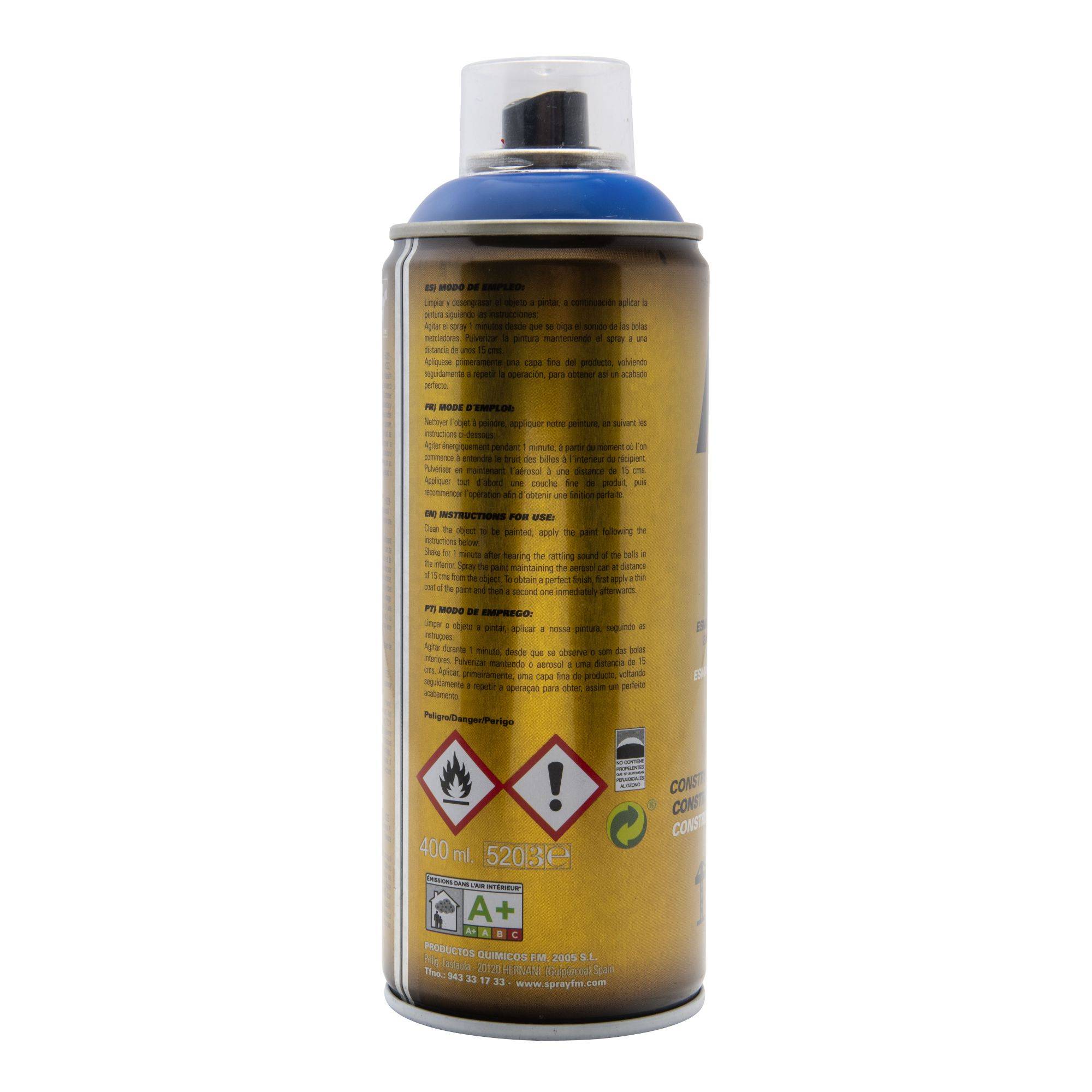 Bombe de peinture bleu 400ml - Bleu sécuri - RAL 5005 - Image 5