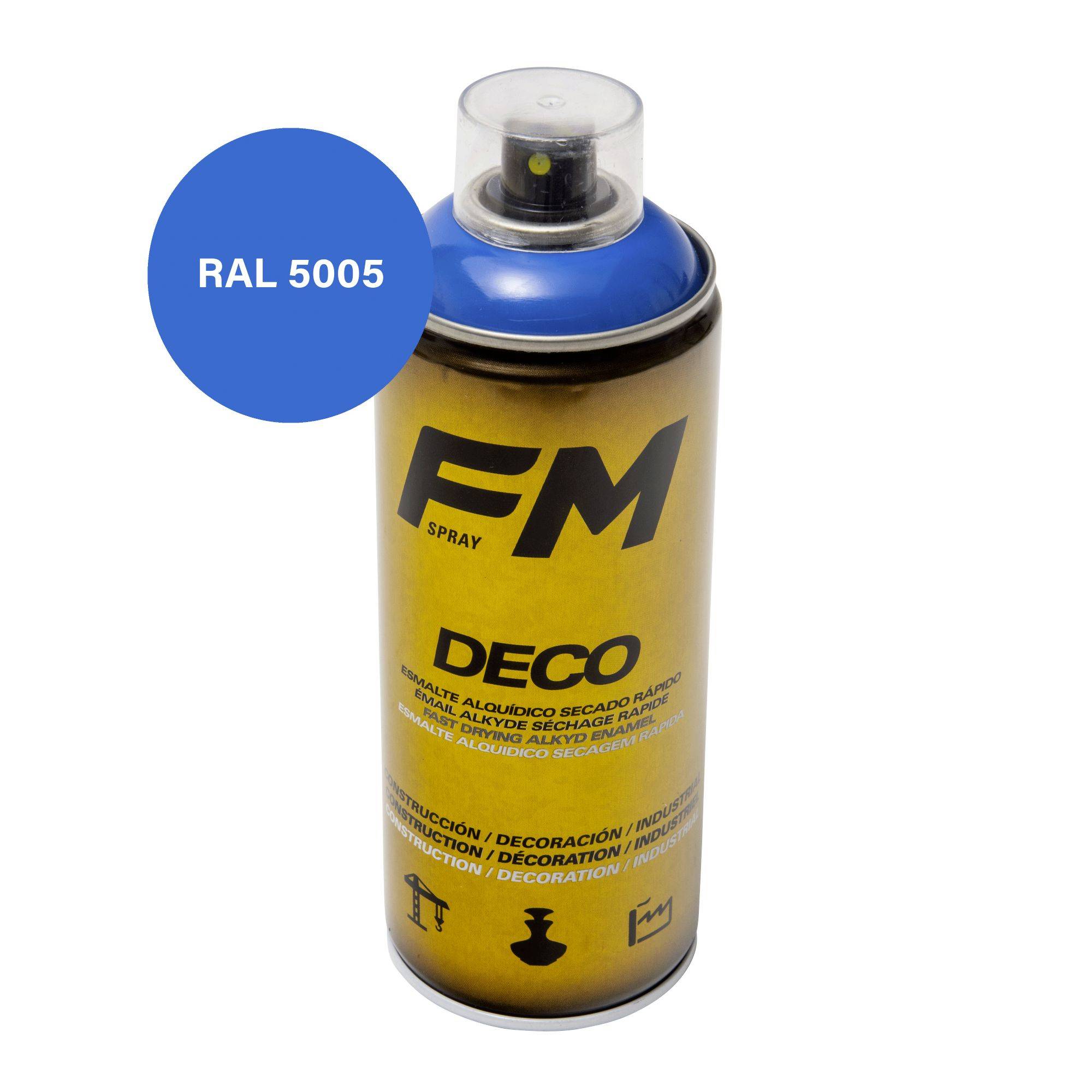 Bombe de peinture bleu 400ml - Bleu sécuri - RAL 5005 - Image 3