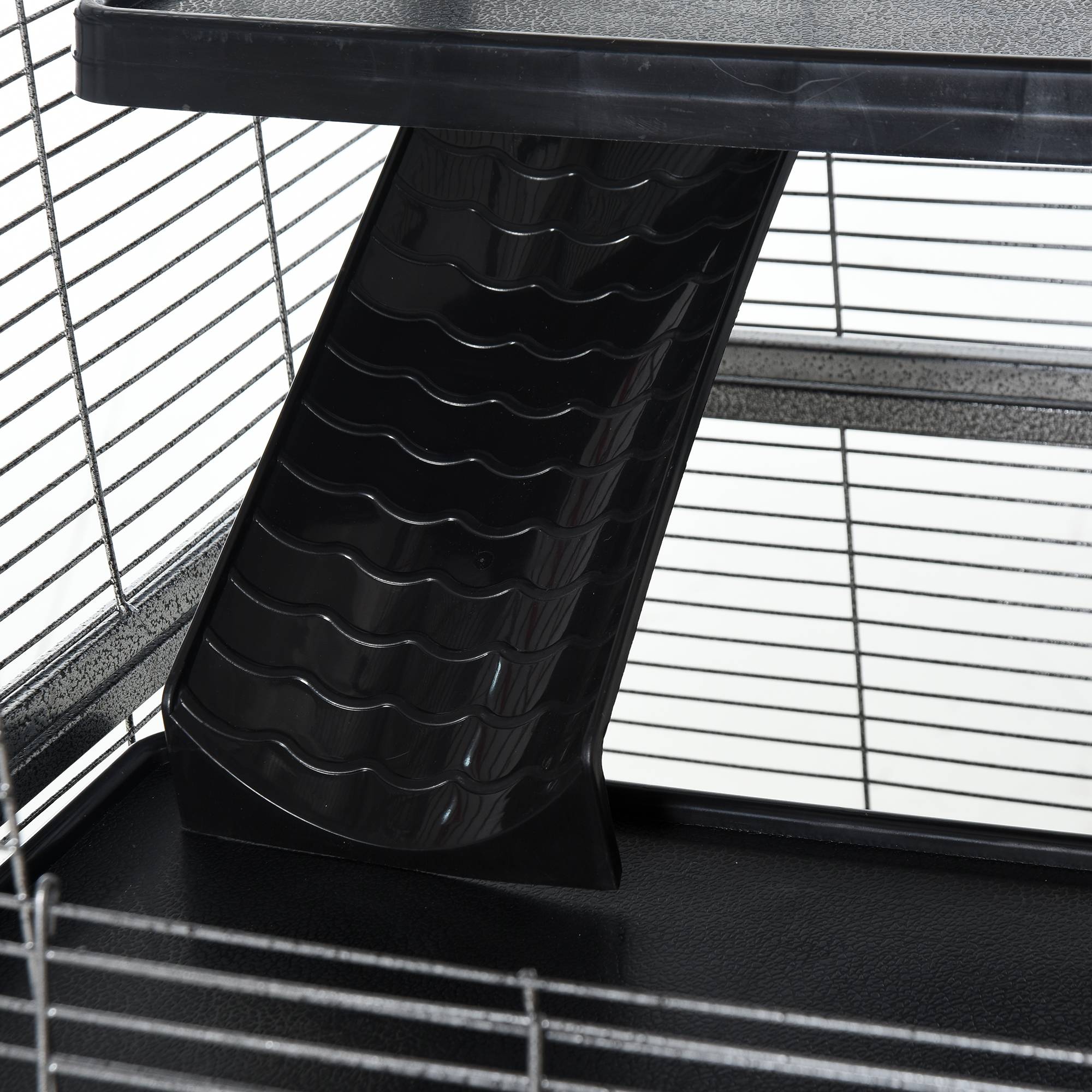 Pawhut - PawHut Cage pour Petits Animaux Portable avec 2 Portes Hamac Métal PP 52 x 52 x 113,5 cm Gris - Imagen 9