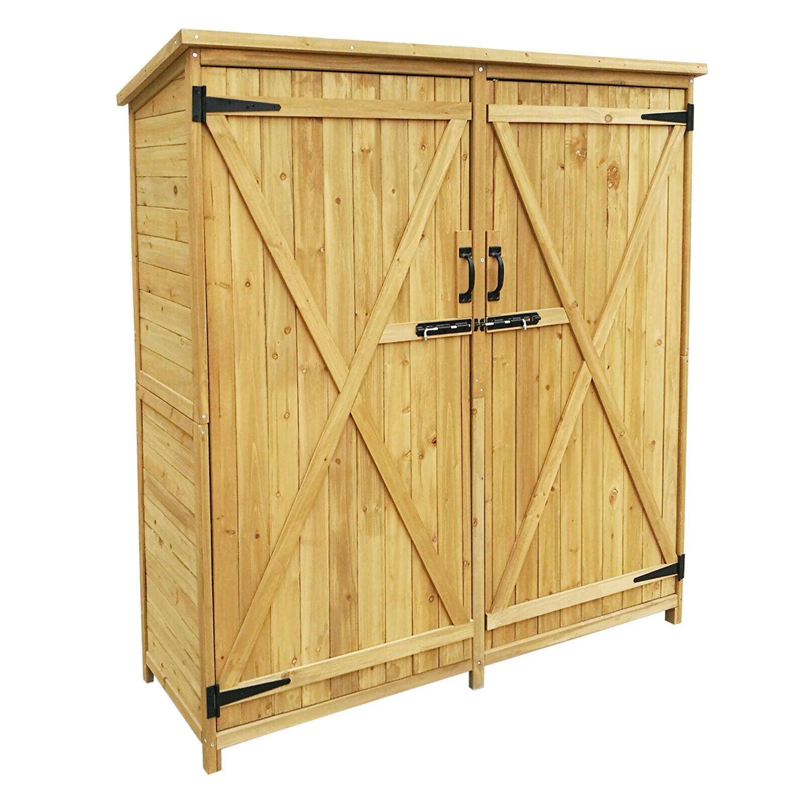 Helloshop26 - Abri de jardin avec doubles portes 135 x 50 x 162 cm toiture goudron outils
