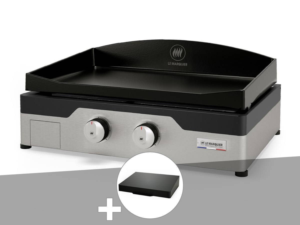 Lemarquier - Plancha gaz Signature Allure 260 Duo + Couvercle de protection - Le Marquier